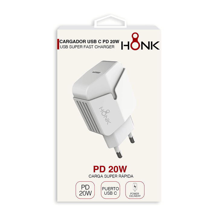 Cargador Pared Usb Tipo C Honk PD 20w 3