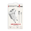 Cargador Pared Doble y Cable Micro USB Honk 2.4A