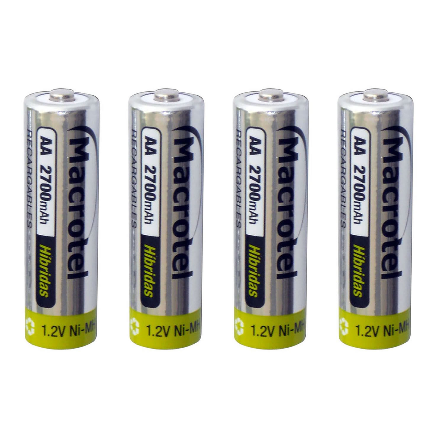 Pack 4 Pilas AA Recargables Macrotel 2700mha 2