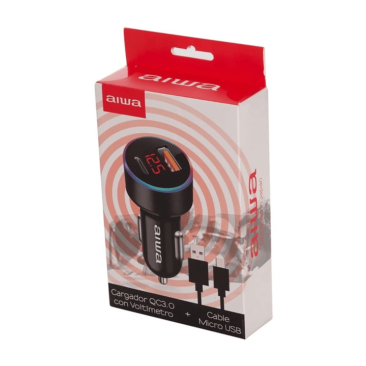 Cargador Auto Usb Celular Aiwa QC3.0 18w 3