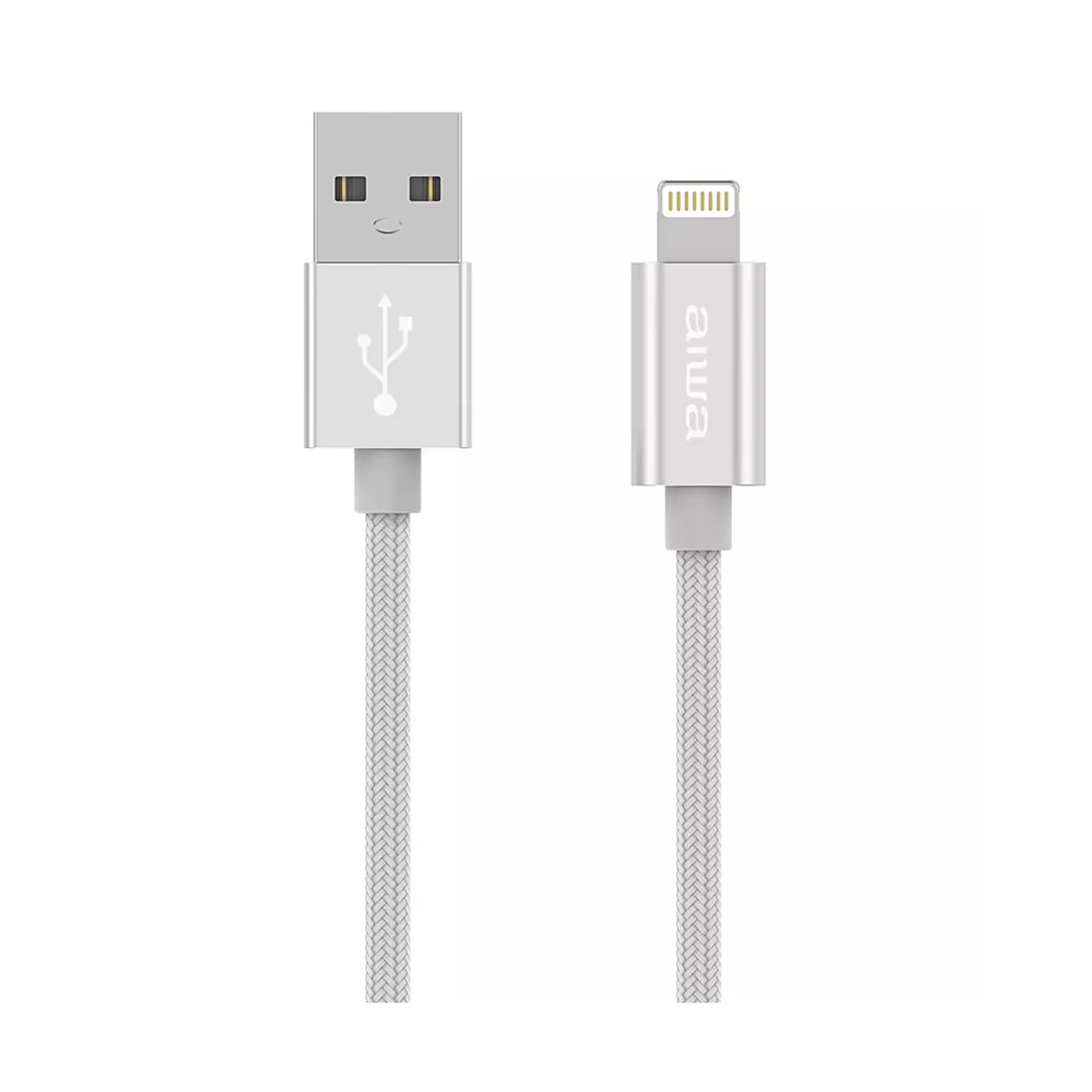 Cable Usb Lightning 1.5m Mfi Aiwa Silver 1