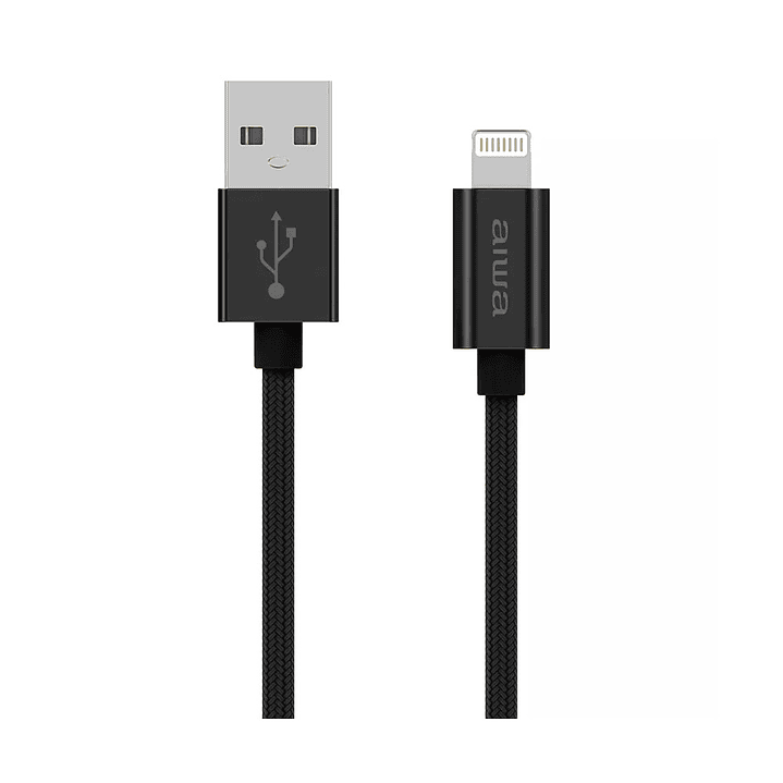 Cable Usb Lightning 1.5m Mfi Aiwa Negro 1