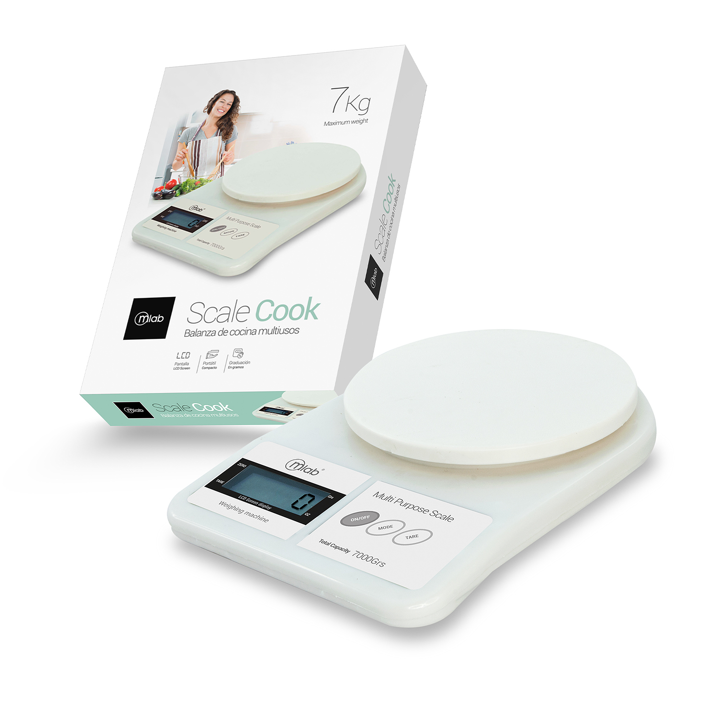 Pesa Balanza De Cocina Multiuso Mlab 7kg. 2