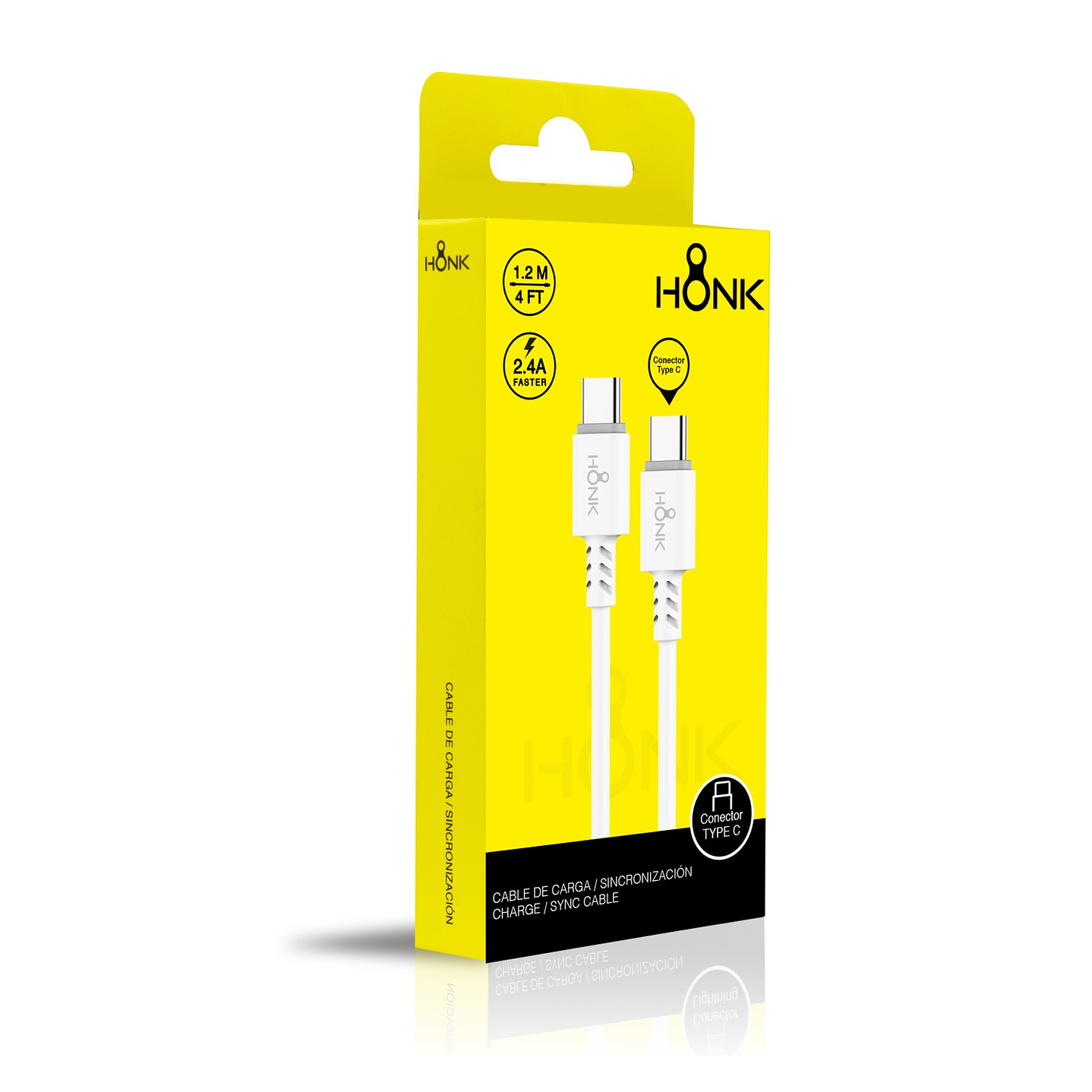 Cable Usb Tipo C a Tipo C Honk 2.4A 1.2mt 2