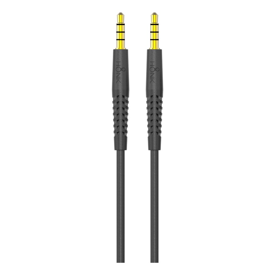 Cable Auxiliar 1.2mt Honk Jack 3.5 Plug Negro 4p
