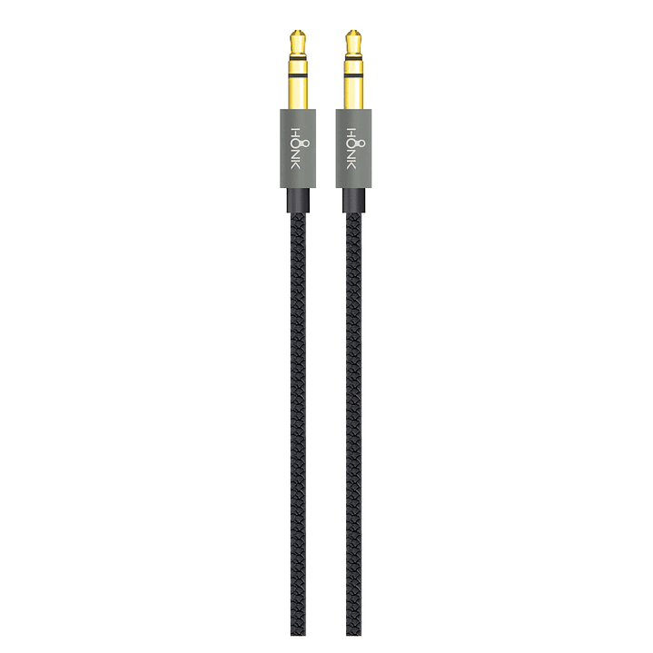 Cable Auxiliar 1.2mt Honk Jack 3.5 Plug Negro 1