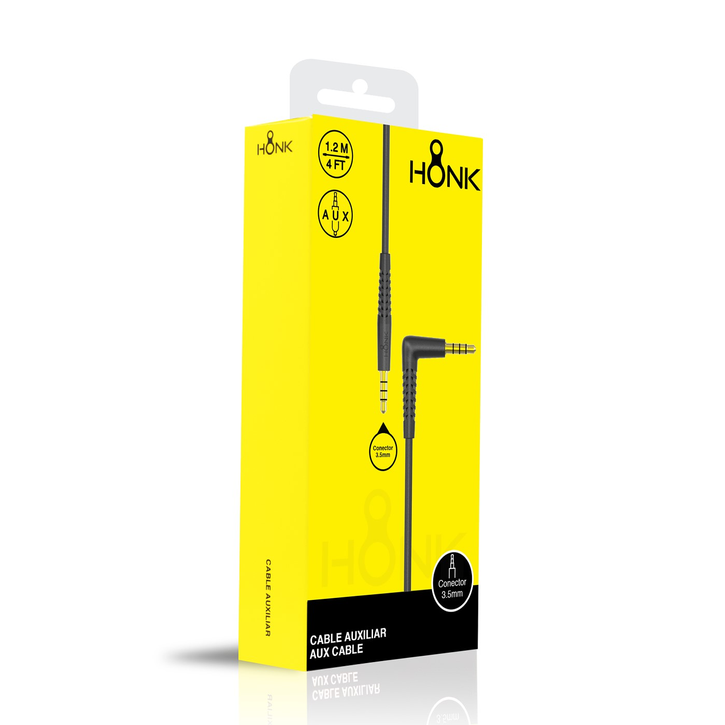 Cable Auxiliar 1.2mt L Honk Jack 3.5 Plug Negro 2