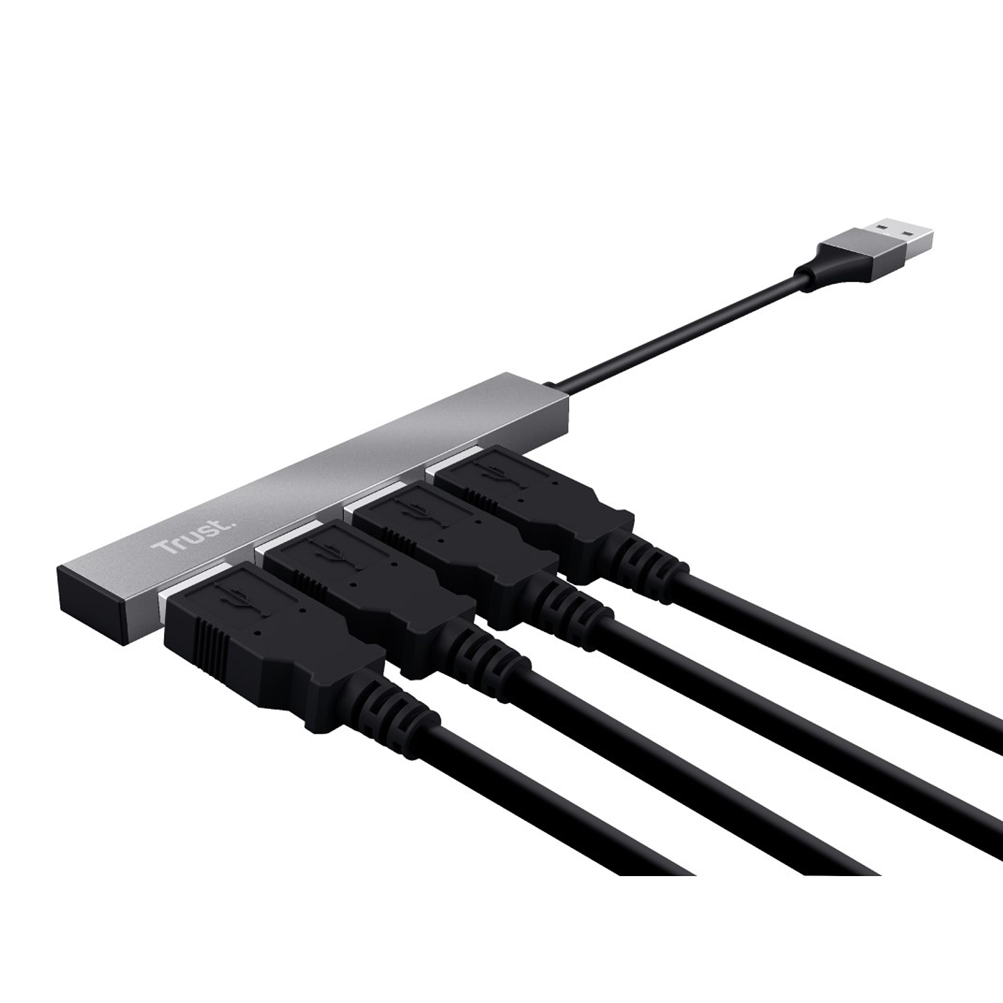Mini Hub Usb 2.0 Trust Halyx 4p Metalico 2