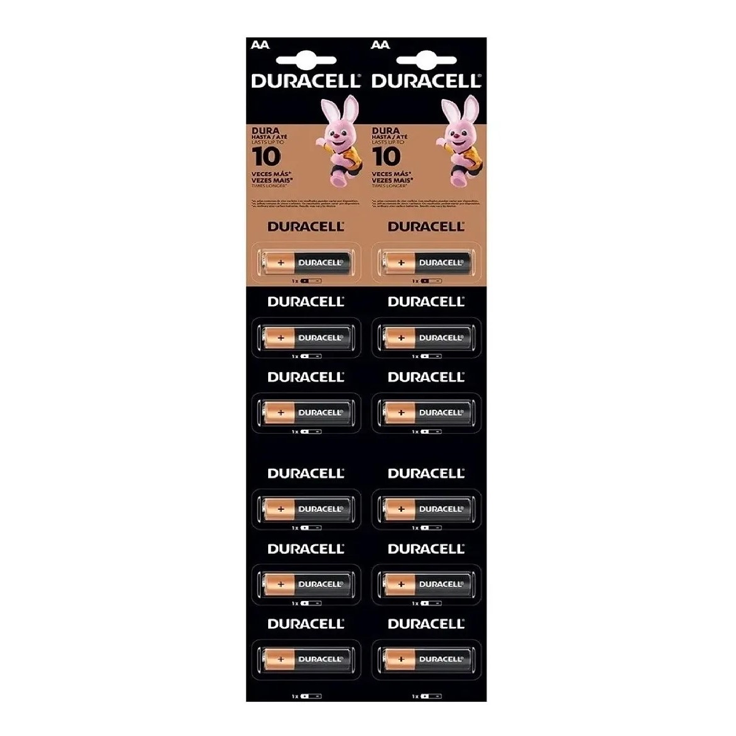 Pack 12 Pilas Duracell AA Alcalina Tira 1