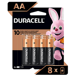 Pack 8 Pilas Duracell AA Alcalina