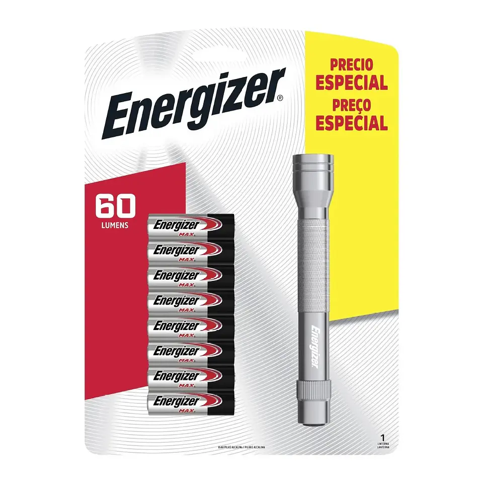 Linterna Metalica Energizer + 8 Pilas AA 1