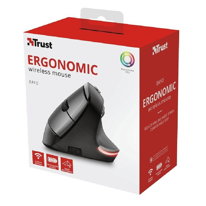 Mouse Vertical Ergonomico Recargable Bayo Trust 6