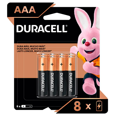 Pack 8 Pilas Duracell AAA Alcalina