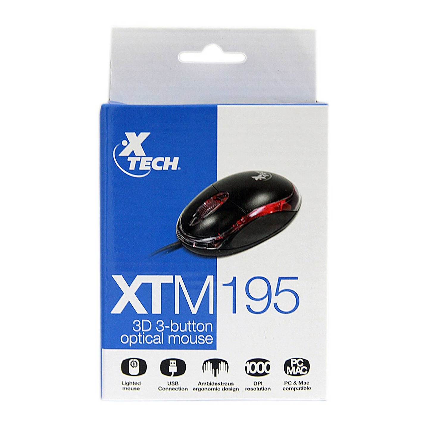 Mouse Optico Xtech USb XTM-195 1000dpi 3