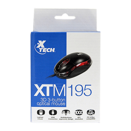 Mouse Optico Xtech USb XTM-195 1000dpi