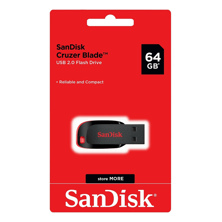 Pendrive 64GB SanDisk Cruzer Blade USB 2.0 3