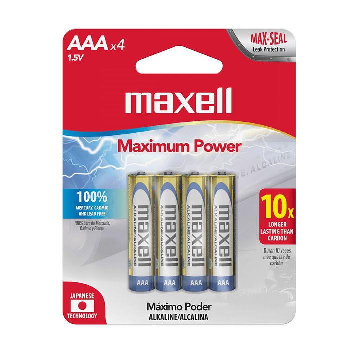 Pack 4 Pilas Alcalinas Aaa Maxell 1