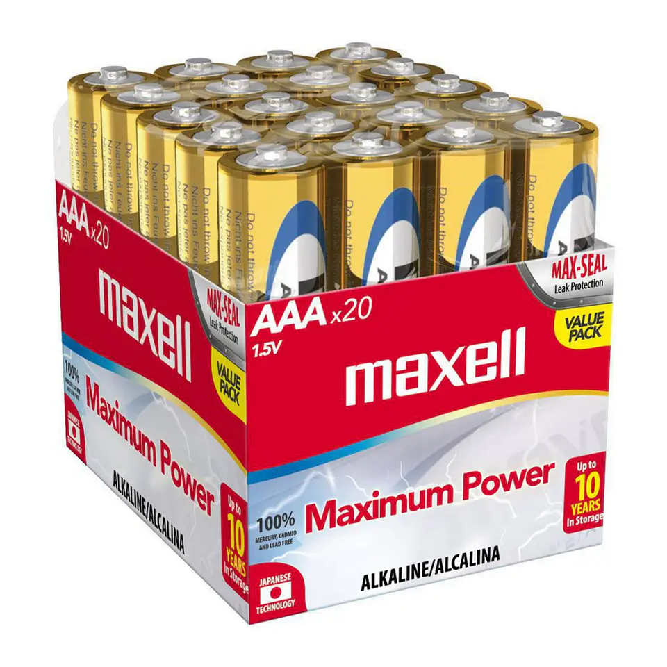 Pack 20 Pilas Alcalinas Aaa Maxell 1