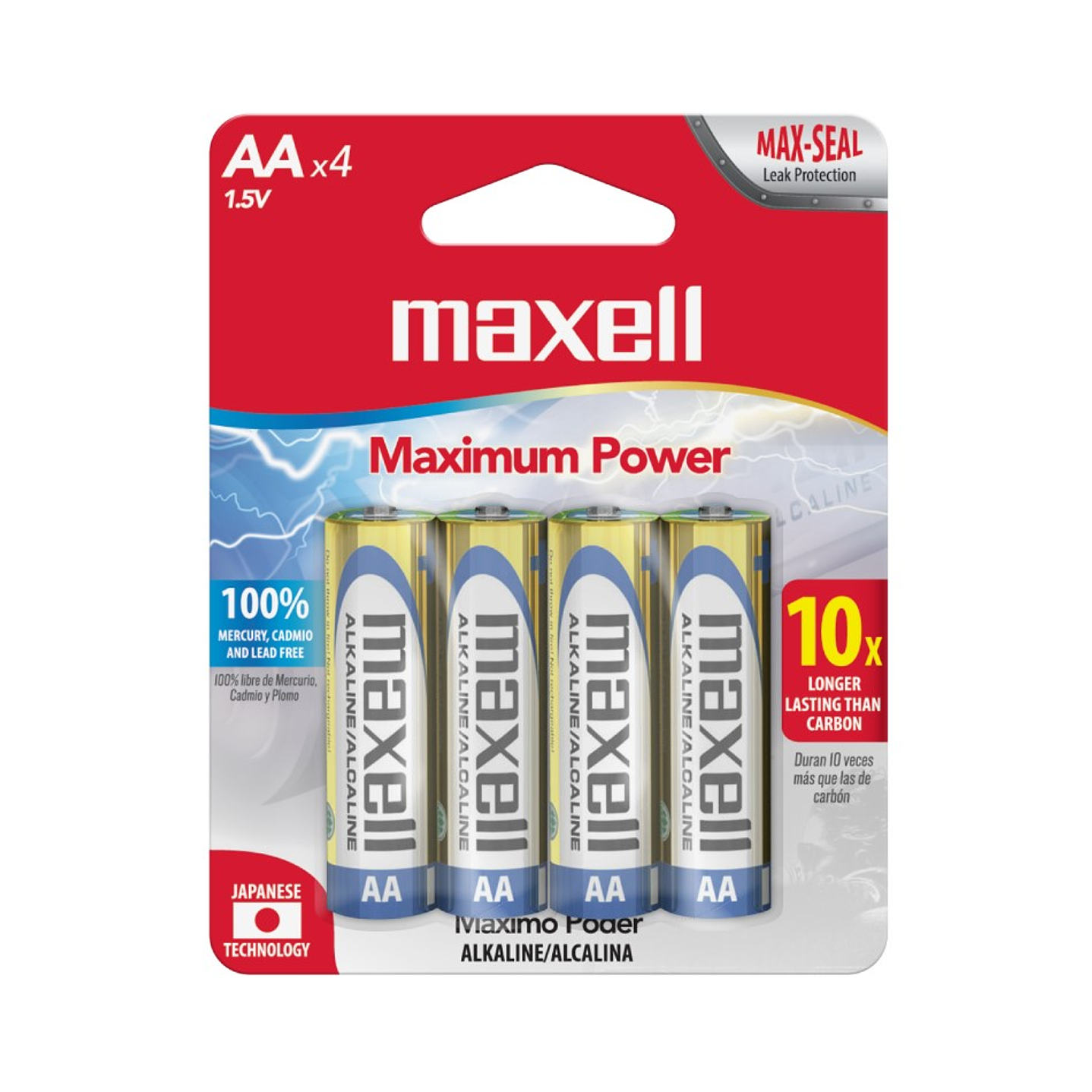 Pack 4 Pilas Alcalinas Aa Maxell 1