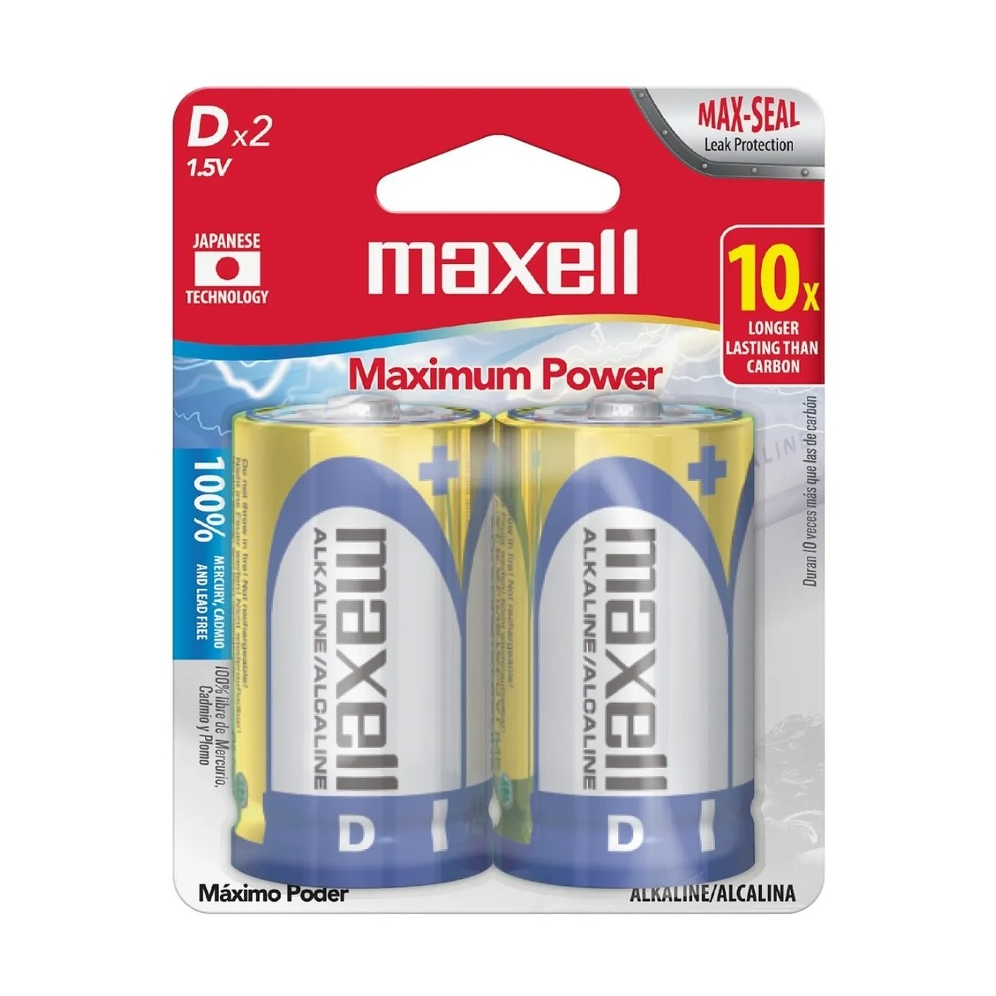 Pack 2 Pilas Alcalinas Tipo D Maxell 1