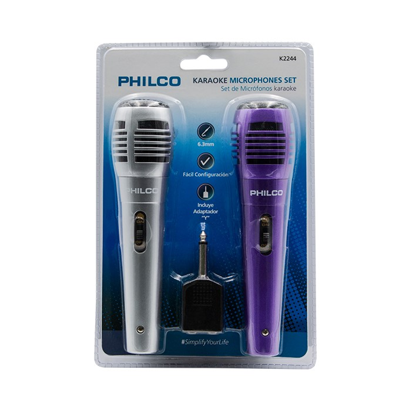 Set 2 Microfonos Philco Alambrico Karaoke 2