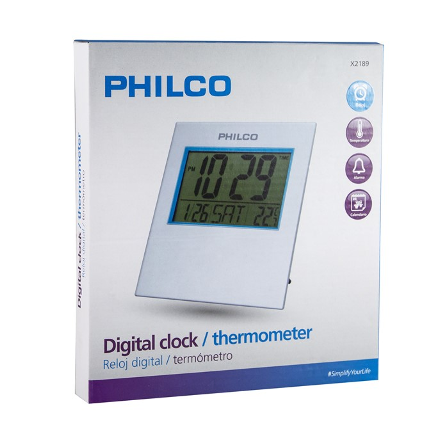Reloj Digital Philco con Termometro Alarma 2