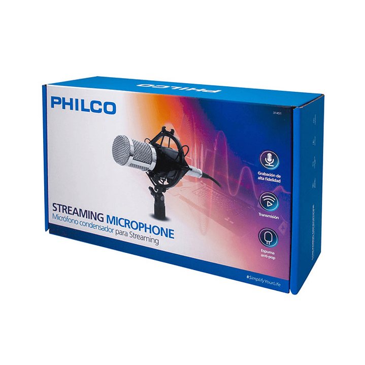 Microfono Condensador Streaming Philco 2