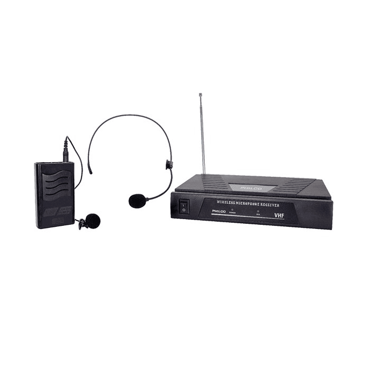 Microfono Inalambrico Philco 2 en 1 Vhf Cintillo Solapa 1
