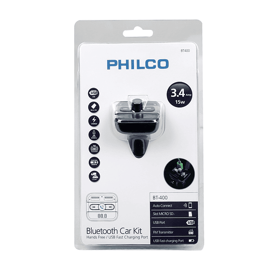 Transmisor FM Philco BT-400 Bluetooth