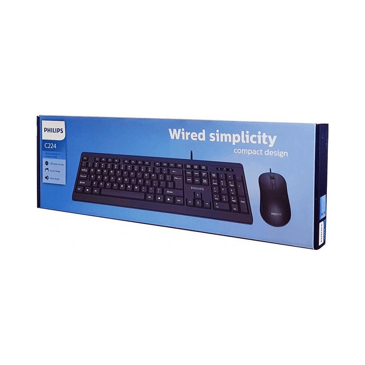 Kit Combo Teclado y Mouse Philips C224 2