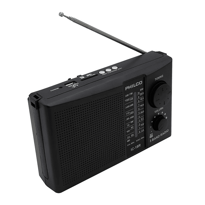 Radio Portatil Philco IC-18R Multibandas Usb 3