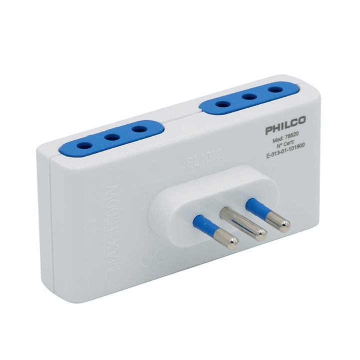 Enchufe Cuadruple Philco 10A 250V Blanco 1