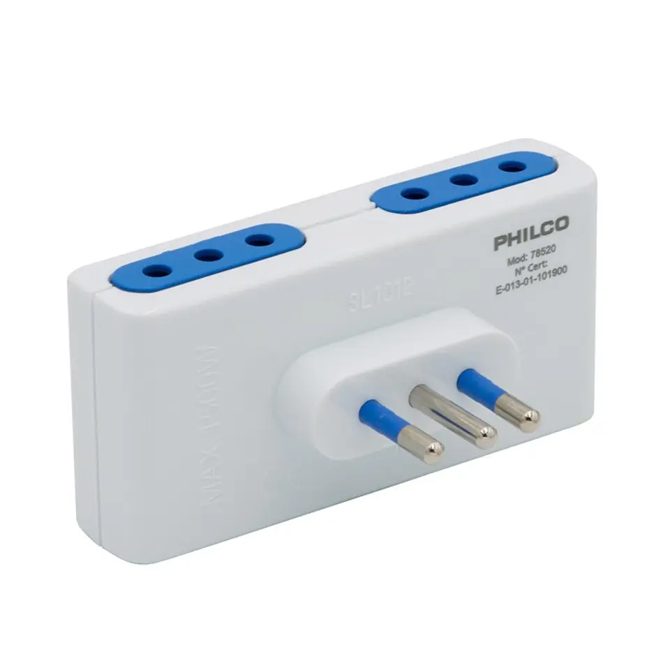 Enchufe Cuadruple Philco 10A 250V Blanco 1