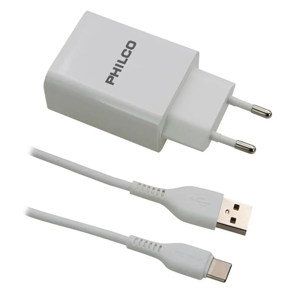 Cargador Pared y Cable Tipo C Philco 2.1A 4