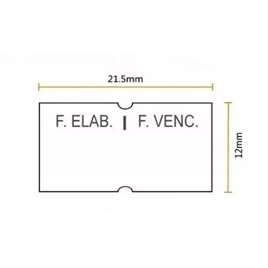 Pack 10 Rollos Fecha Elaboración y Vencimiento