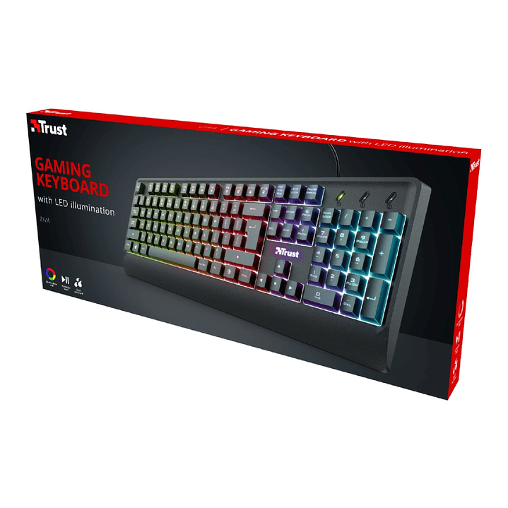 Teclado Gamer Trust Ziva Iluminacion Led 2
