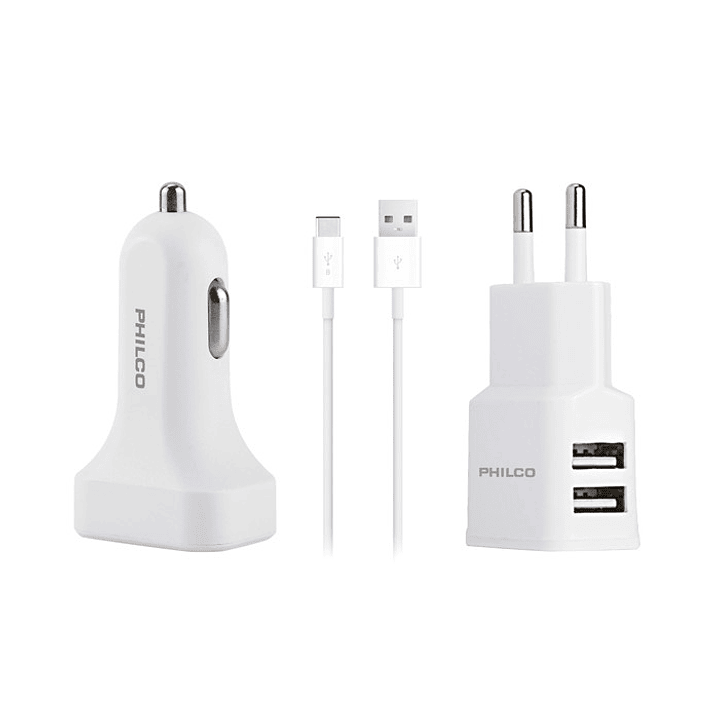 Cargador 3 en 1 Philco con Cable Tipo C 2