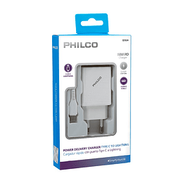 Cargador Philco Rapido PD 18W USB-C a Lightning