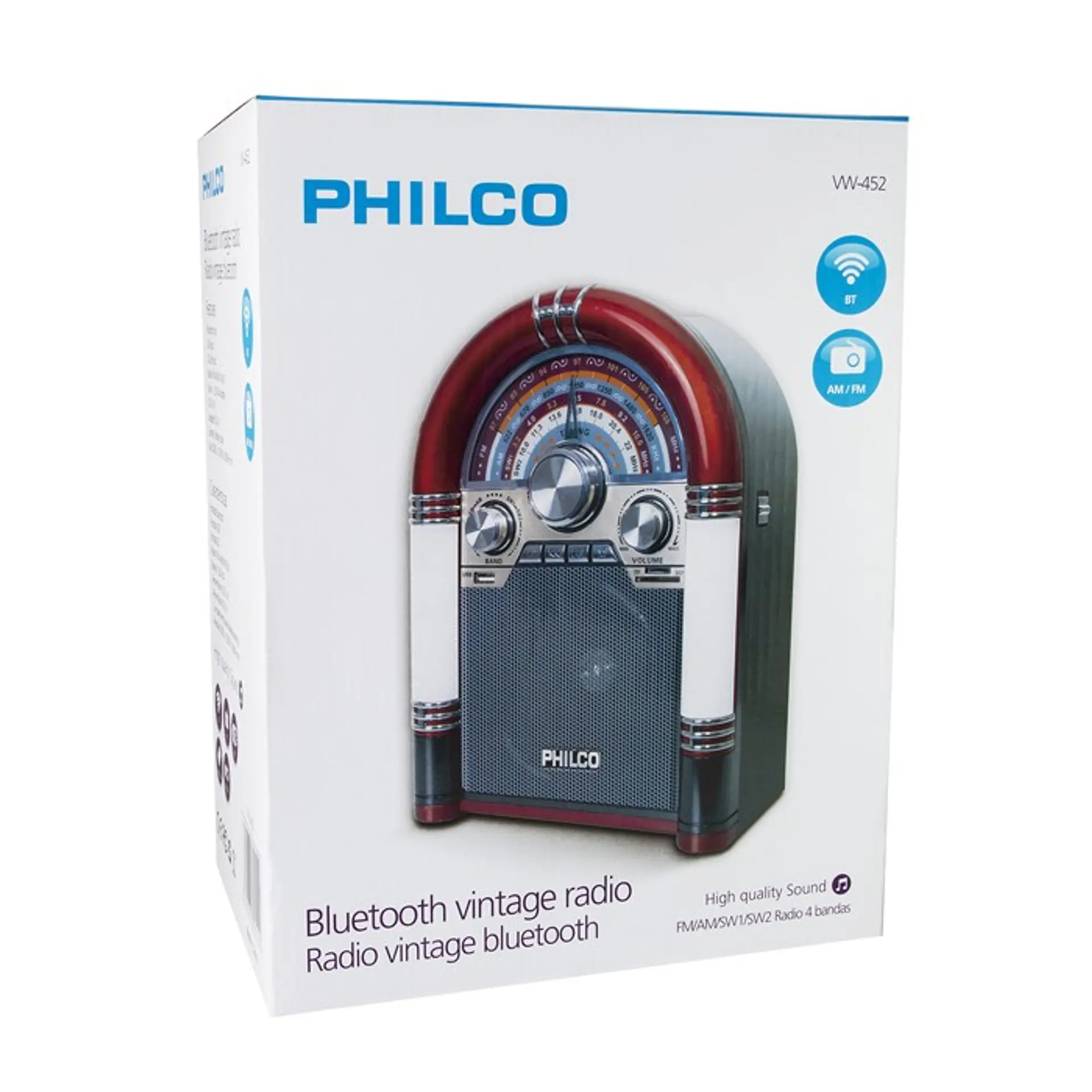 Parlante Radio Vintage Philco Vw452 Bluetooth 2