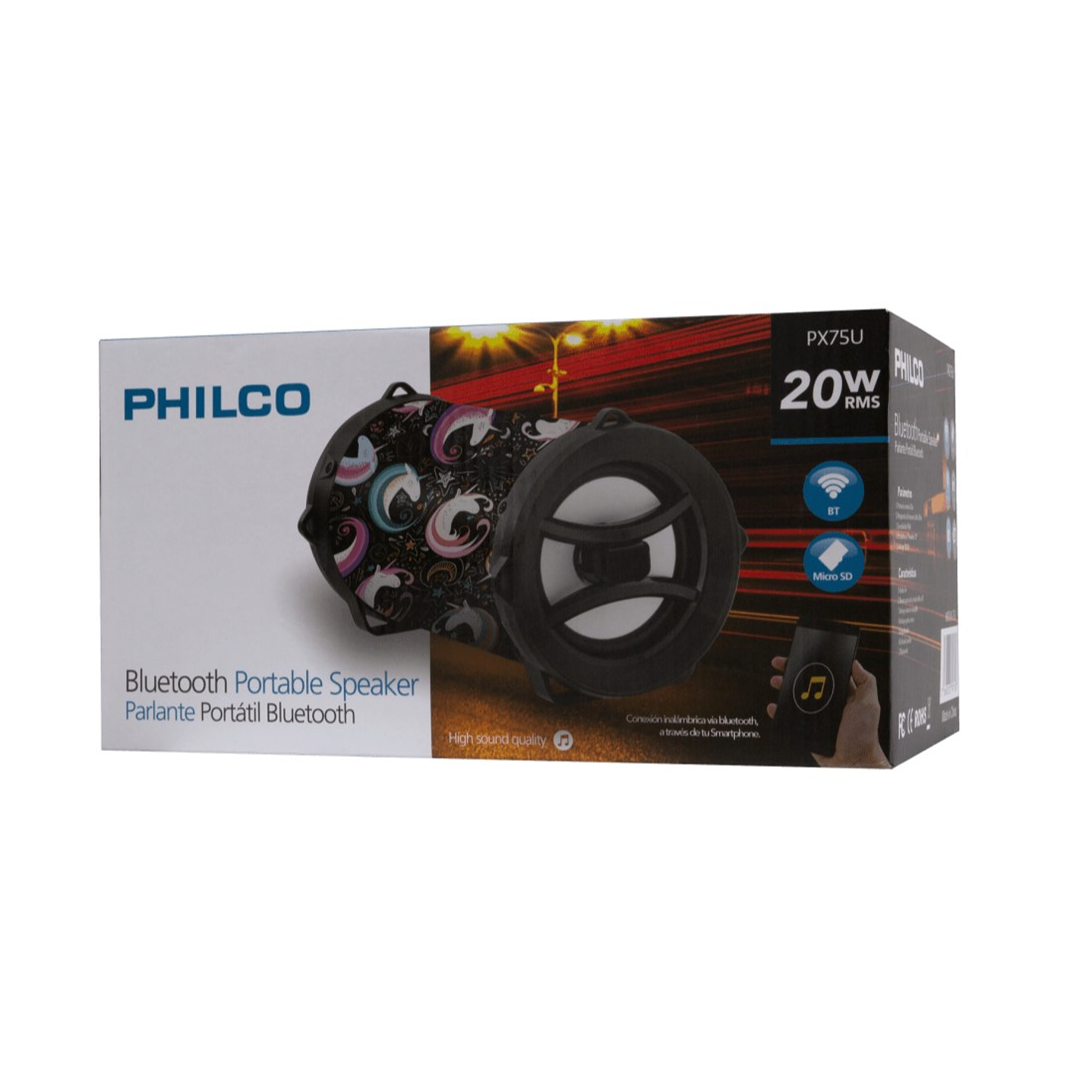 Parlante Bazooka Portable Bt Philco PX75u 20w 2