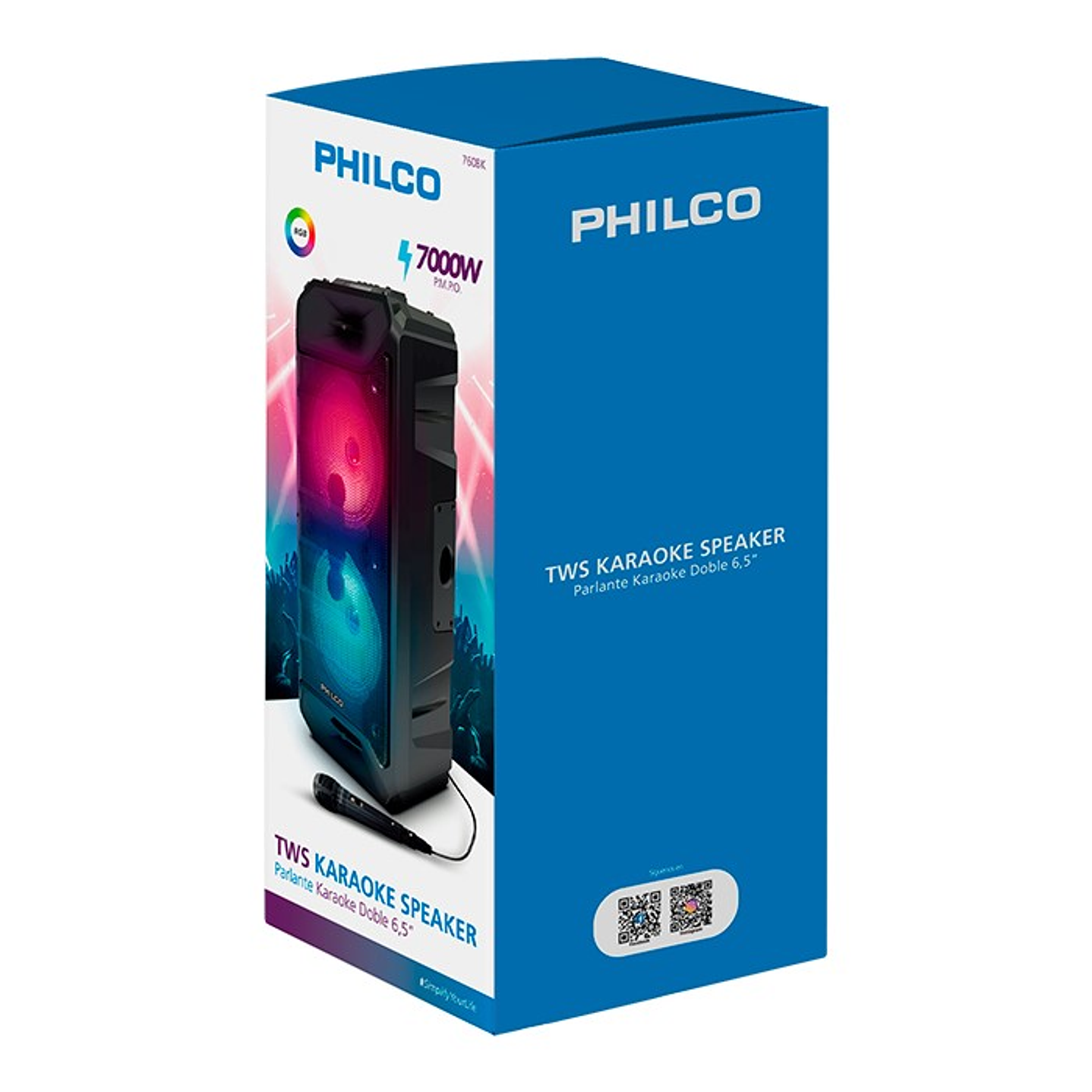 Parlante Karaoke Tws Philco Doble 6.5 Pulgadas 760BK 2
