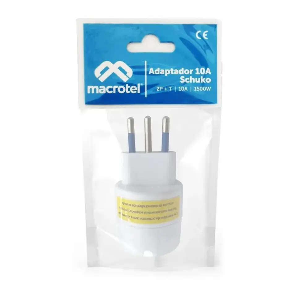 Enchufe Adaptador Schuko Macrotel 4