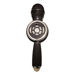 Microfono Karaoke TWS BT con luz Disco Negro