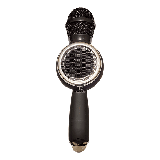 Microfono Karaoke TWS BT con luz Disco Negro