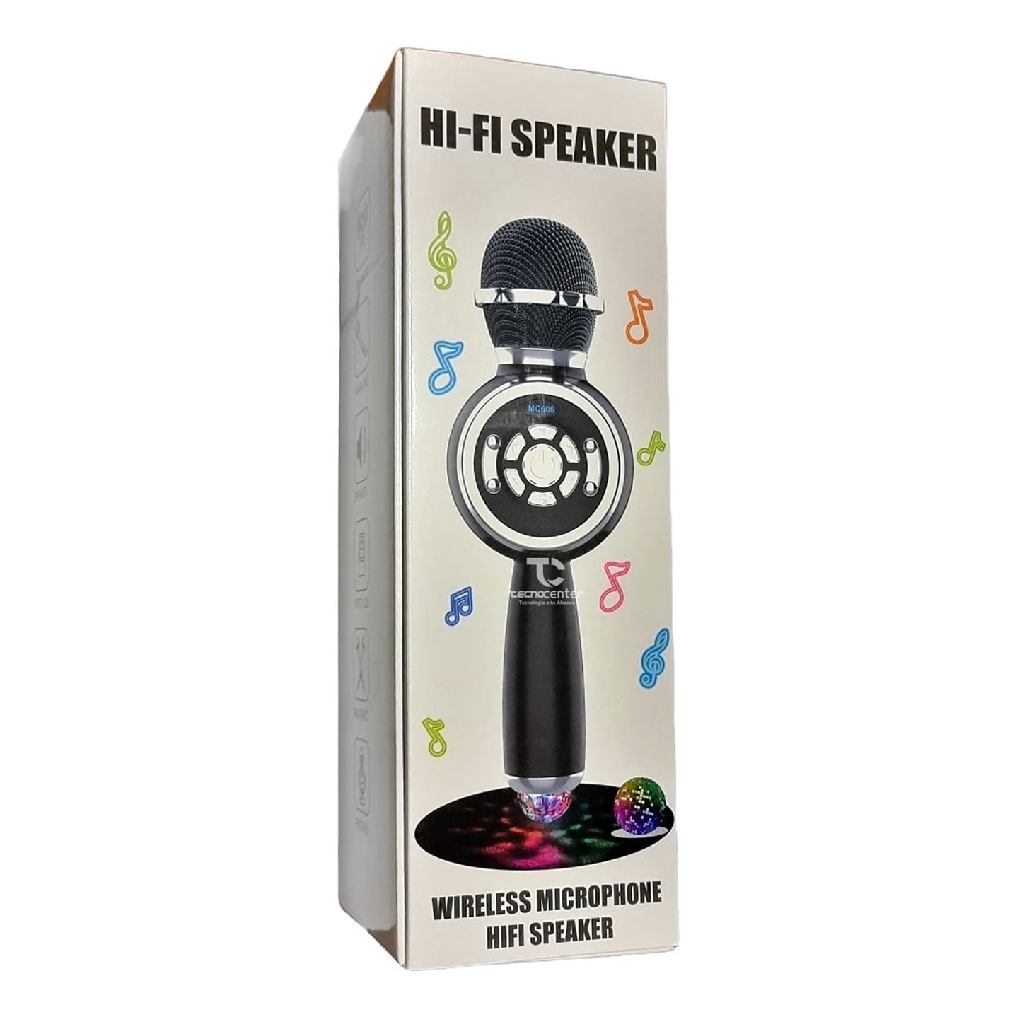 Microfono Karaoke TWS BT con luz Disco Negro 3
