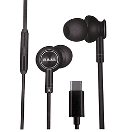 Audifonos Aiwa I30TC In-Ear Tipo C Negro