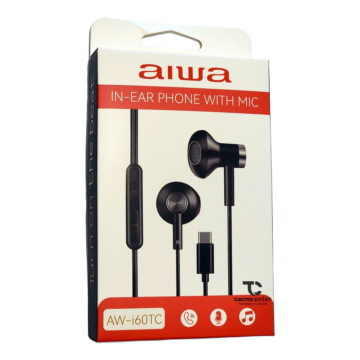 Audifonos Aiwa I60TC In-Ear Tipo C Negro 2