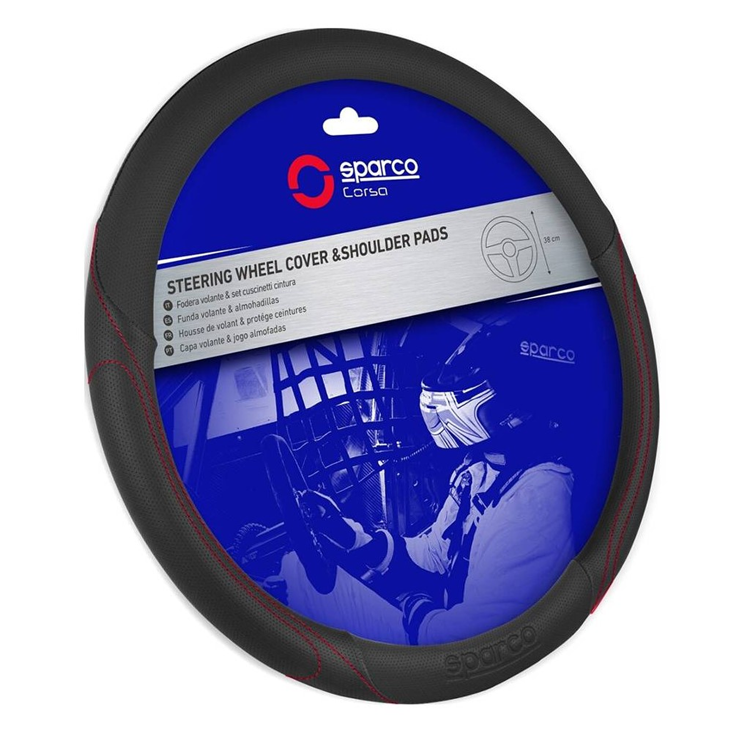 Cubre Volante Auto Sparco Universal SPS117BKR 1
