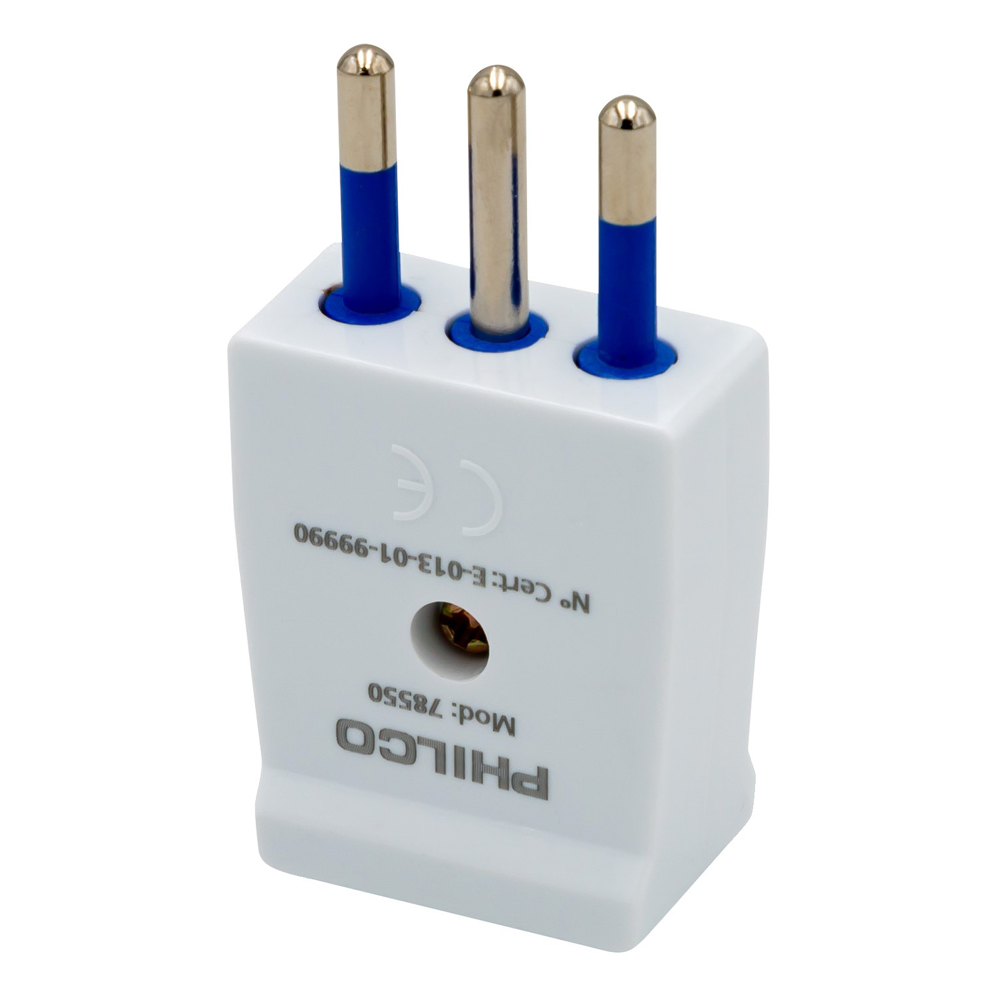 Enchufe Macho Vertical Philco 2P+T Blanco 1