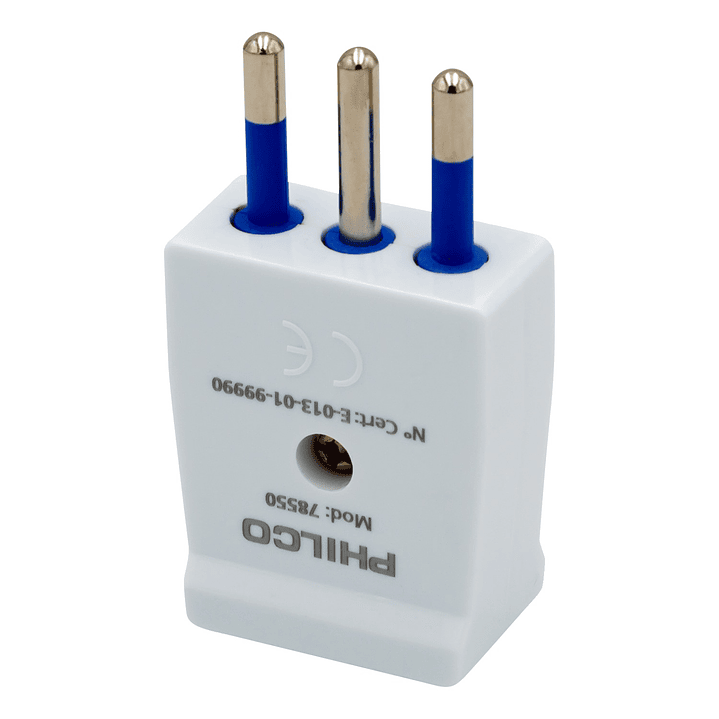 Enchufe Macho Vertical Philco 2P+T Blanco 1